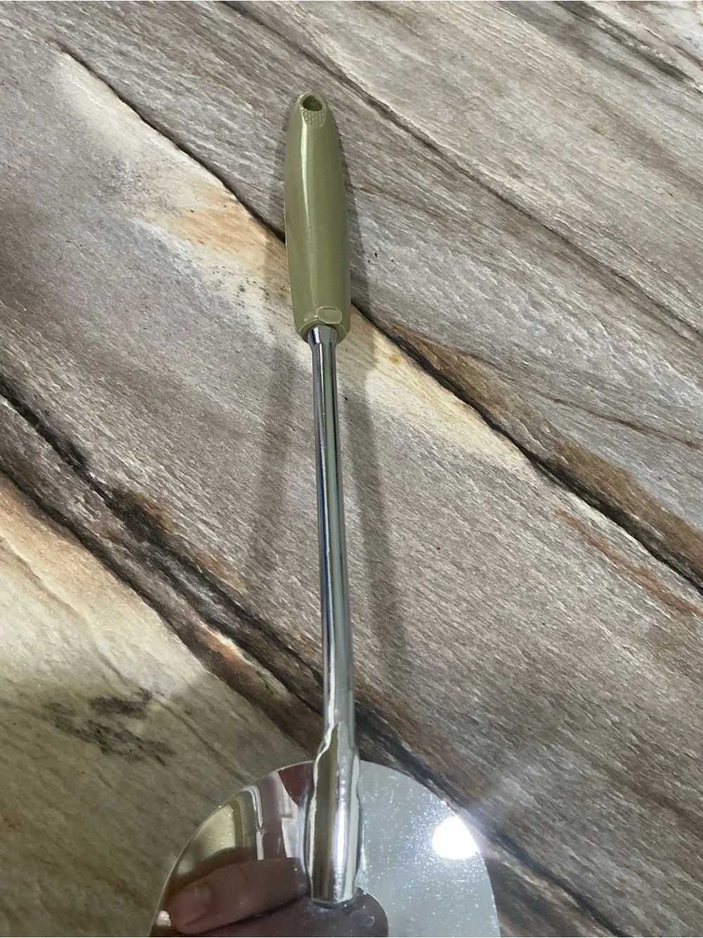 Vintage Ekco Slotted Spatula Turner Avocado Green Handle MCM Kitchen Utensil